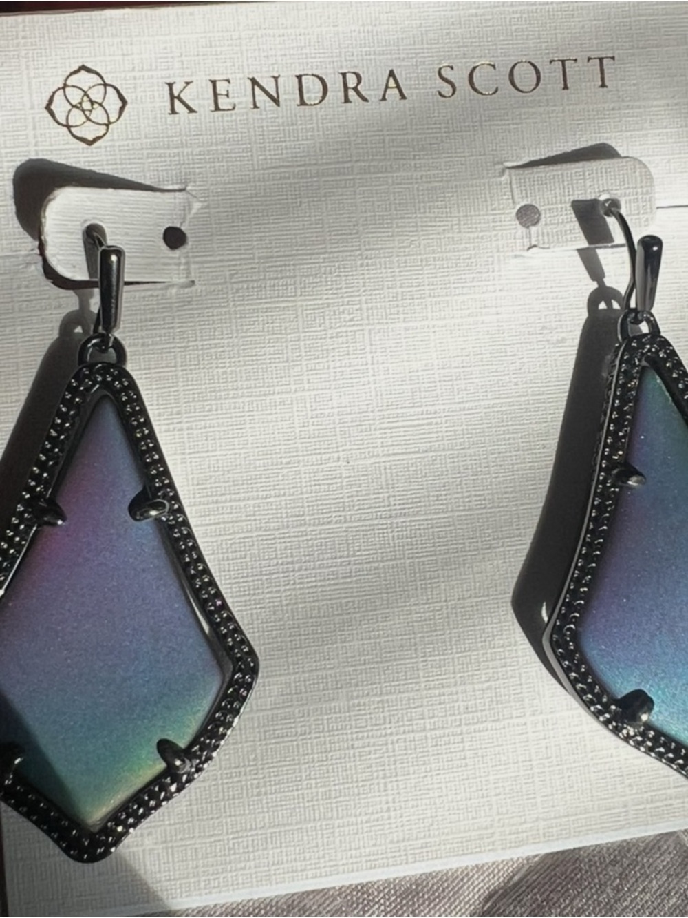 Kendra Scott Gunmetal/matte galaxy Alex earrings - Picture 3 of 4